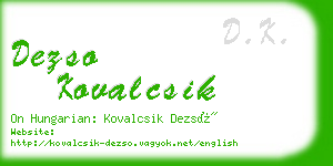 dezso kovalcsik business card